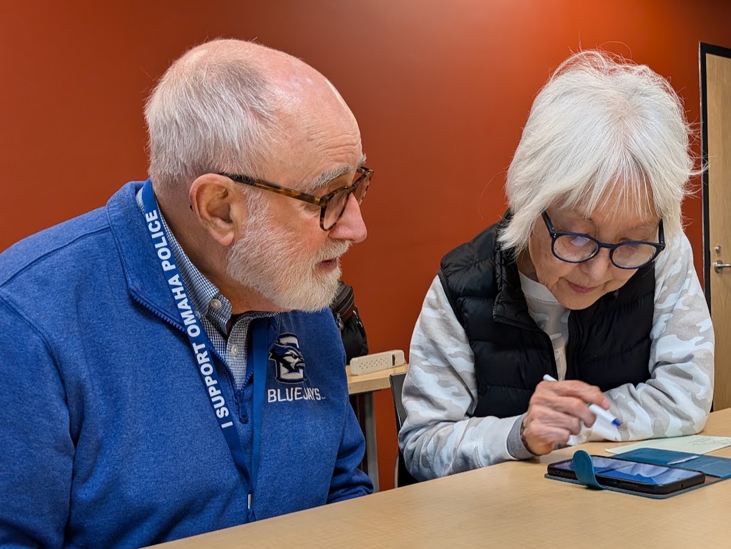Volunteer helping